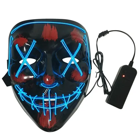 Buy Wholesale China Custom Halloween Mask Party Led Glowing Masks Black ...