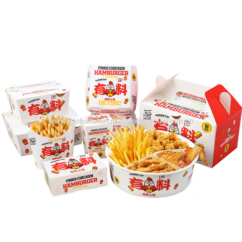 Cajas para Alimentos al Por Mayor para Restaurantes: Personalizadas para Hamburguesas, Hot Dogs, Empaque de Cartón para Comida para Llevar, Cajas Redondas para Pollo Frito y Papas Fritas