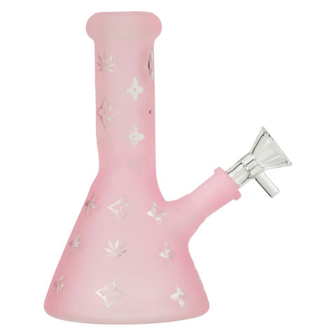 15" Sky High 5mm Borosilicate Glass Water Pipe – Pink Camo Beaker Bong – Handmade