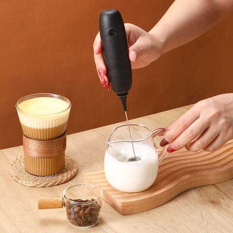 Espumador de leche eléctrico de mano de 4 piezas, mini espumador de leche  de acero inoxidable para cocina, espumador eléctrico de mano con pilas