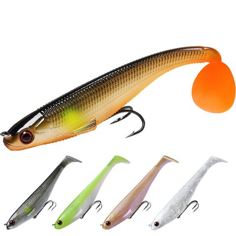 Trout Spinner Tadpole Paddle Tail Swimbaits Jig Head Soft Fishing