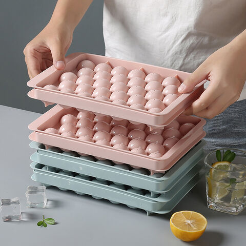 Round Ice Cube Tray with Lid Ice Ball Maker Mold for Freezer with Container  Mini Circle Ice Cube 
