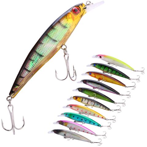 Fishing Lures Saltwater Plastic Hard Bait Artificial Baits, Fishing Spoon  Double Hook | 3Pic Hard Fish Lure | Pack of 3