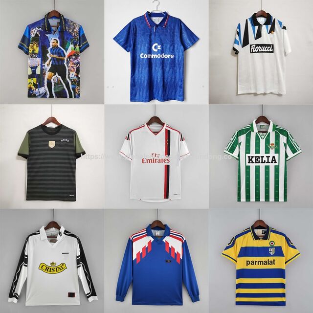 Wholesale Retro Football Shirt Europe Club Team Vintage Soccer