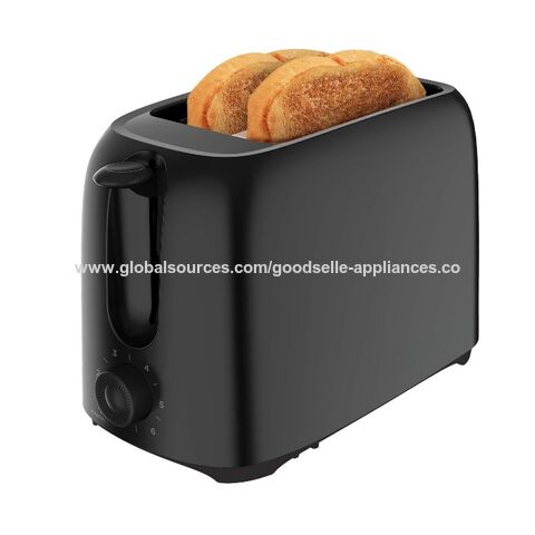 Basics 2 Slice, Extra-Wide Slot Toaster with 6 Shade Settings, Black