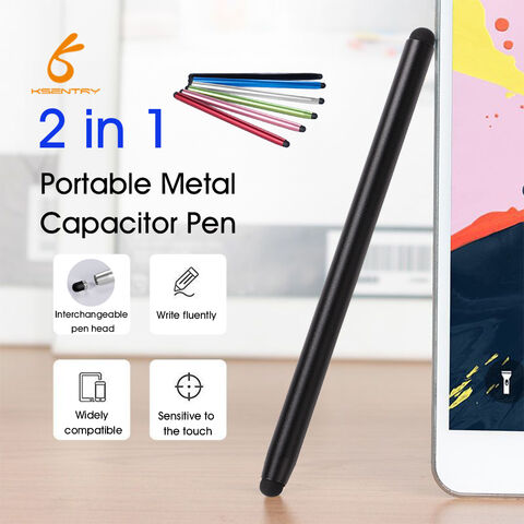 Lápiz Táctil Touch Pen Doble Puntero Tablet Smartphone Negro