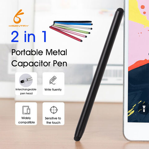 Metall-Touchpen 2-in-1 mit individuellem Logo, feine Spitze, kompatibler Eingabestift für iPad und Smartphones