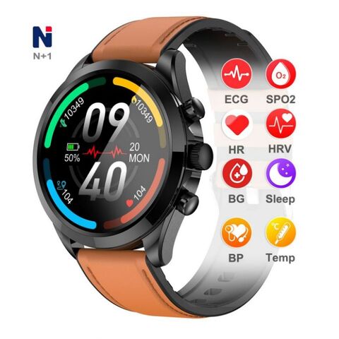 Reloj Inteligente Glucemia Nfc Hombre Reloj Inteligente Muje Color de la  correa Negro