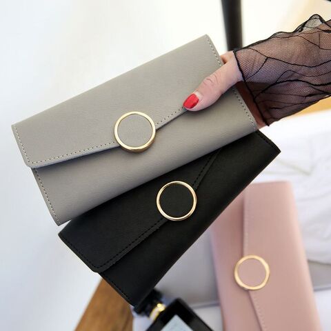 2022 New Large Women Wallets Hollow Out Long Wallet Fashion Top Quality PU  Leather Card Holder Wallet For Women