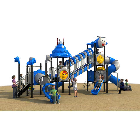 Galvanized Pipe Plastic Large Equipment Kids Slides Outdoor Playground ...