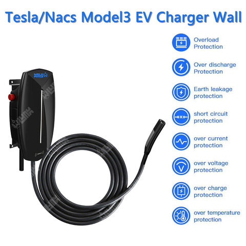 Buy Wholesale China Car Ev Charging Station Tesla Wall Connector 11kw 48a  Tesla Nacs Model3 Ev Charger Nacs Wallbox Pile & Ev Charger Station at USD  179