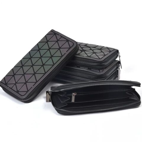 Buy Wholesale China Wholesale Slim Purse Pu Leather Long Card Holder Geometric  Luminous Wallet Purse For Women Men & Wallet at USD 3.28