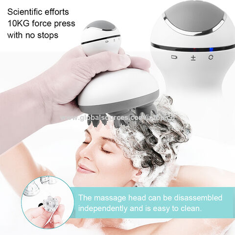 Masseur de cuir chevelu électrique en gros, masseur de tête portable, brosse électrique manuelle pour le cuir chevelu, masseur de poils d'animaux pour le corps