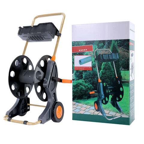 Portable Hose Pipe Reel，Garden Hose Reel Cart with 2 Wheels, Hose