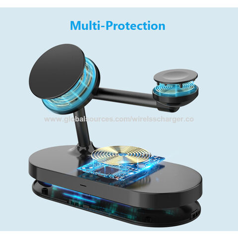 dropshipping products 2021 15W fast 4 in 1 QI  wireless charger for iphone for airpods 3 in1 wireless charging station