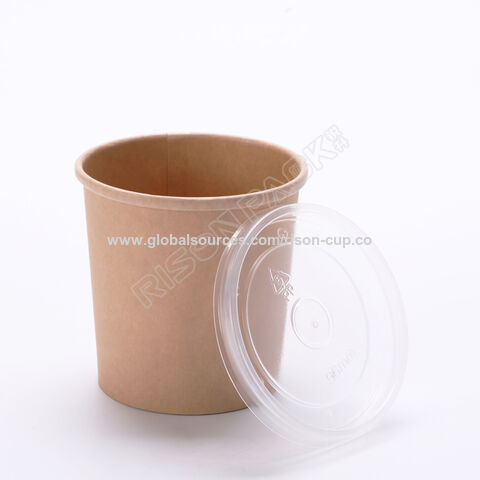 ECOPICNIC Tapas Para Vasos De Sopa 115mm (50uds) - Ecológicas Y Antifugas, Ideales Para Llevar