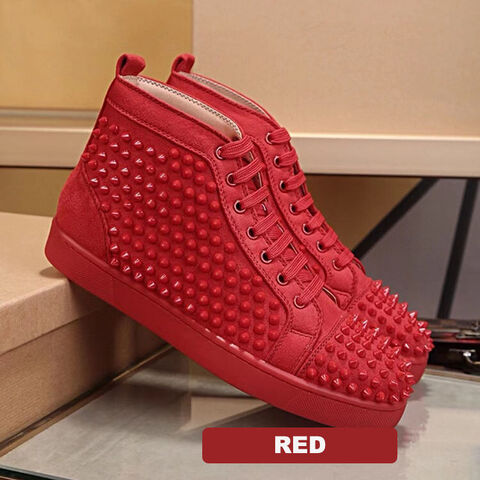 Men's Luxury Brand Shoes Designer Casual Sneakers Party Leather Red Sole  High Tops
