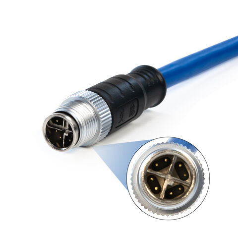 X-coded M12-to-rj45 Cat6a Sftp Ethernet Cable 8-pin Male M12