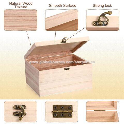 Mayoristas cajas madera naturales con asas, al por mayor en almacén.