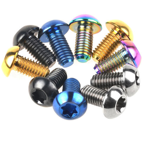 wholesale custom titanium fasteners Colorful Button Head titanium Screws GR2 GR5 Torx titanium bolts for sale at factory direct price