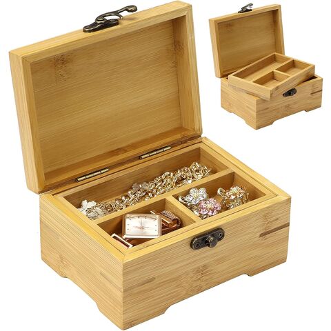 Small Wooden Storage Box with Lid
