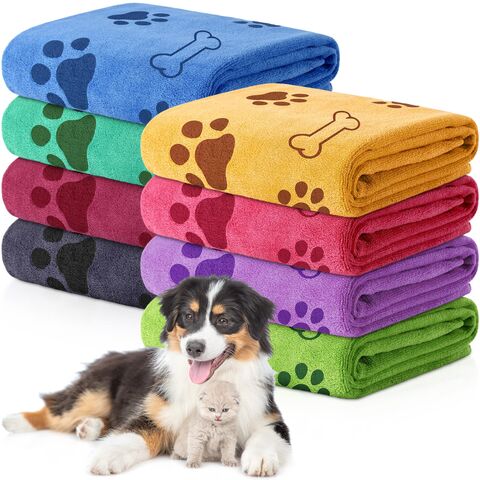 Toalla de microfibra para mascotas, toalla de baño de microfibra súper  absorbente para perros y gatos, 40 x 20 pulgadas, secado rápido, toalla de  baño