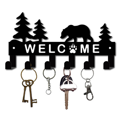 Black metal key discount hooks