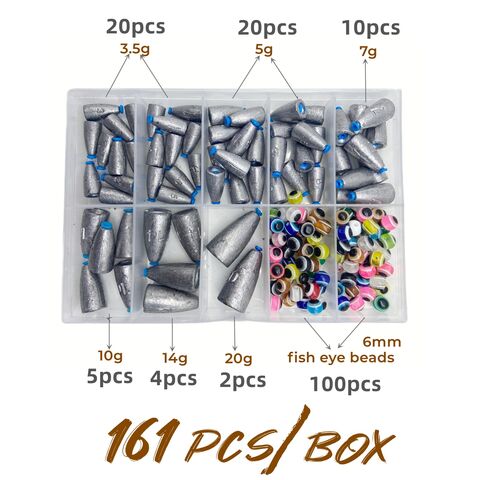 100pcs Fishing Sinkers Weights Soft Plastic Core Scale Lead Freshwater  Saltwater