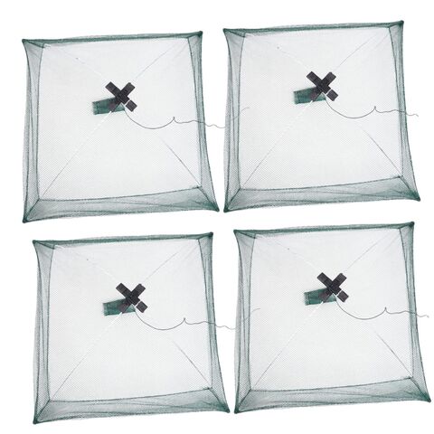 4 قطع شبكة صيد نايلون خضراء مربعة قابلة للطي محمولة قابلة للسحب بالسنتيمتر for sale at factory direct price