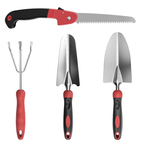 Juego de herramientas de jardín de acero aleado, 4 piezas, resistentes al óxido, mango ergonómico, venta directa de fábrica for sale at factory direct price