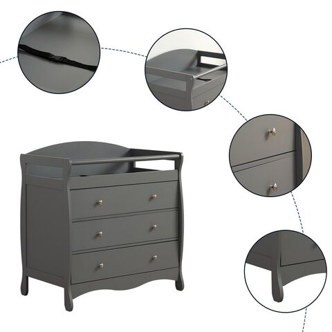 Table à Langer pour Bébé avec 3 Tiroirs et Grand Espace de Rangement pour Couches, Leader de l'Industrie