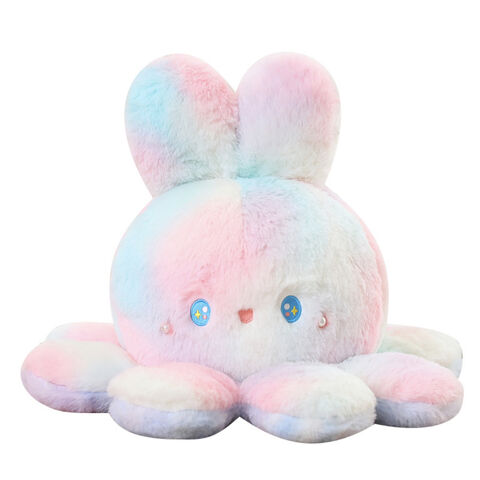 Squishy Soft Comfortable Plush Octopus rabbit doll toy reversible squishmallow baby toy Wholesale OEM Custom plush throw pillow for sale at factory direct price
