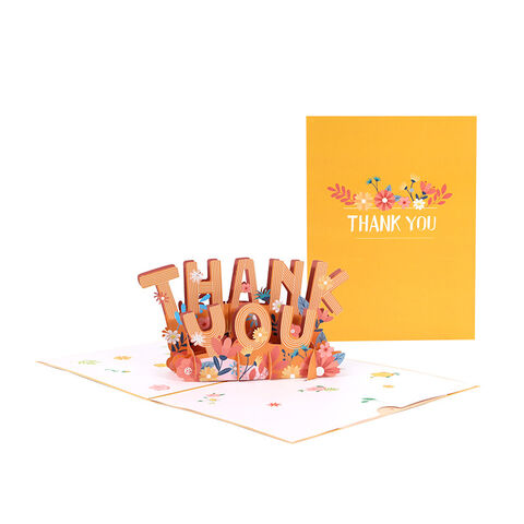 Carte de Remerciement Pop-Up Personnalisée – Carte de Vœux avec Cadeau Pop-Up – Carte de Vœux 3D Artisanale avec Enveloppe pour Festivals