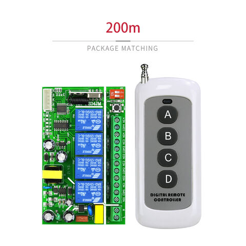4 CH AC Wireless RF Remote Control Switch Kit Receiver and