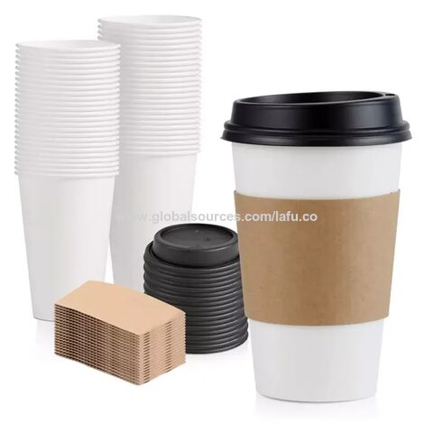 Wholesale Hot Disposable Single Double Wall Paper Coffee Cups Glass with  Lid and Sleeve - China Paper Cup and Disposable Coffee Cup price