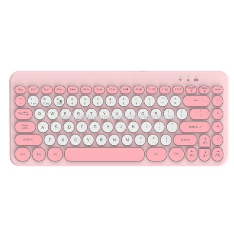 Retro Mini Bluetooth Wireless Keyboard Cute Round Key For PC Pad