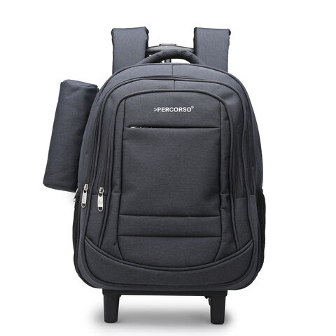 Custom water resistant travel business backpack rolling laptop bag wheeled back pack for men