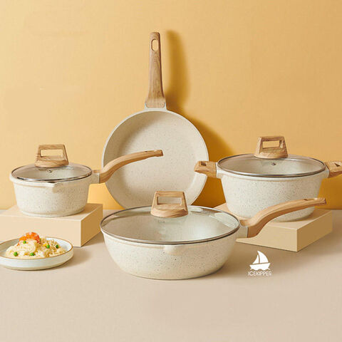 Pots and Pans Set - Nonstick Kitchen Cookware + Bakeware Set Granite  Kitchenware Set, Induction Cookware Sets with Frying Pan Stockpot Saucepan  Basket