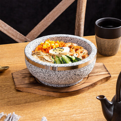 Authentic Korean Stone Bowl - 6 Inch Dolsot With Trivet For Bibimbap, Soup & Stew - Keep Food Hot Longer