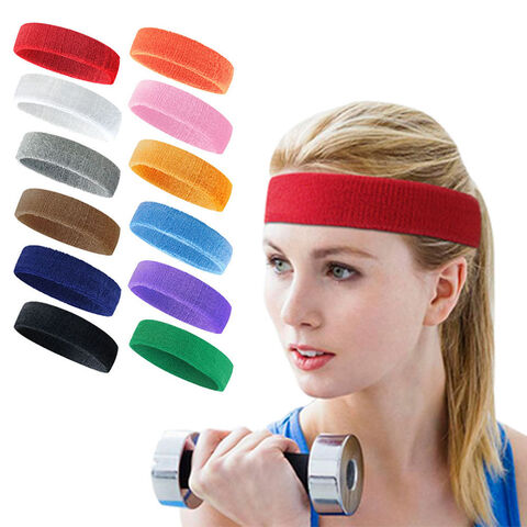 Sweat Headbands - Sweatbands for Men & Women - Terry Cloth Head Sweat Bands  for Tennis, Basketball, Football, Exercise, Working Out, Gymnastics