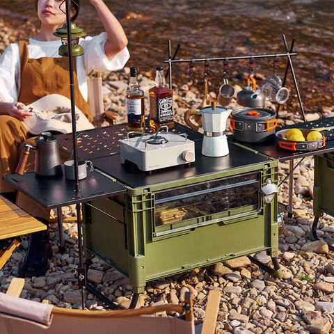 Precio al por mayor Mesa de acero inoxidable Gran capacidad Caja de almacenamiento para camping al aire libre for sale at factory direct price