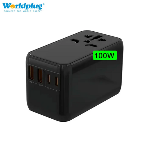 Adaptateur Secteur Universel Worldplug Gan PD 100W Charge Rapide USB Type C OEM/ODM Adaptateur de Voyage International for sale at factory direct price