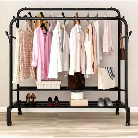 Magnetic Laundry Valet Hanging Rod 2-Pack Over-Door Drying Racks