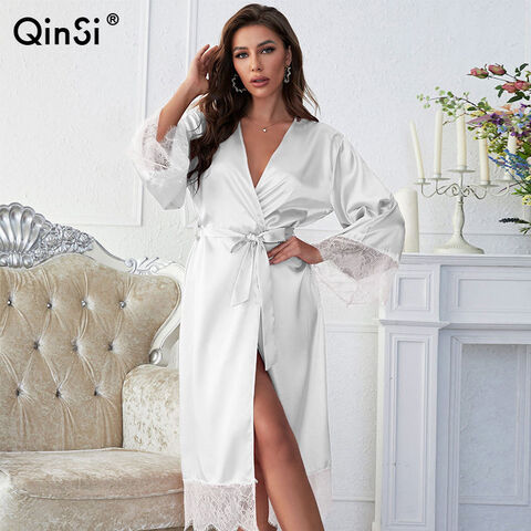 Buy Standard Quality China Wholesale Bclout/qinsi Sexy Dressing Gowns Kimono Bathing Home Suit Fashion Like Silk Robes New Women Long Satin Lace Bathrobes $7.1 Direct from Factory at Shantou Qinsi Garment Industrial Buy Standard Quality China Wholesale Bclout/qinsi Sexy Dressing Gowns Kimono Bathing Home Suit Fashion Like Silk Robes New Women Long Satin Lace Bathrobes $7.1 Direct from Factory at Shantou Qinsi Garment Industrial