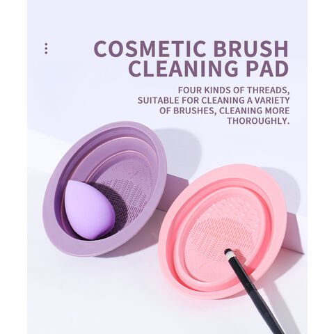 Bol de lavage en silicone en gros pour pinceaux de maquillage, bol pliable, coussin de lavage, sac en filet, panier de séchage, outils de beauté for sale at factory direct price