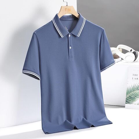 Compre Camisa De Polo De Los Hombres De La Solapa A Rayas De Los