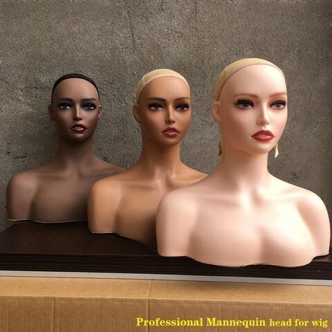 Realistic Female Mannequin Head Manikin PVC Head Bust Wig Model