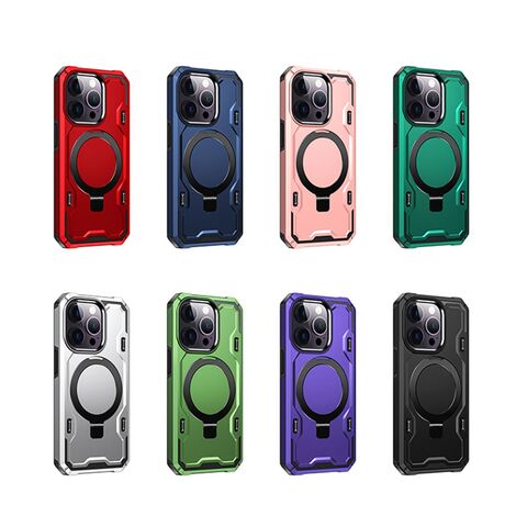 Capa de telefone magnética sem fio de alta qualidade, colorida, PC, à prova de choque, com anel e suporte para iPhone 15 14 13 12 11 Pro Max