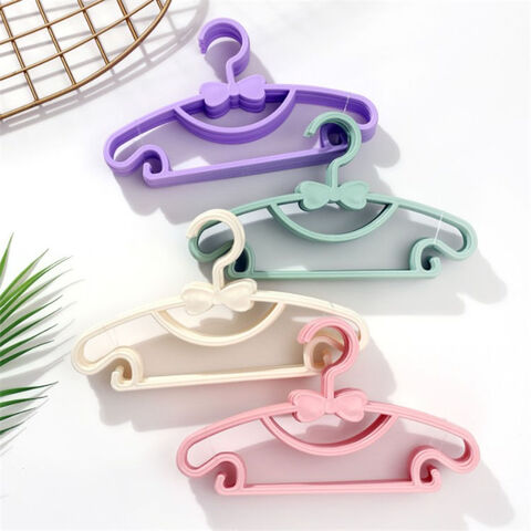 China Wholesale Kids Hangers Pink Plastic Clothes Hanger with Rose Gold  Hook Manufacture and Factory