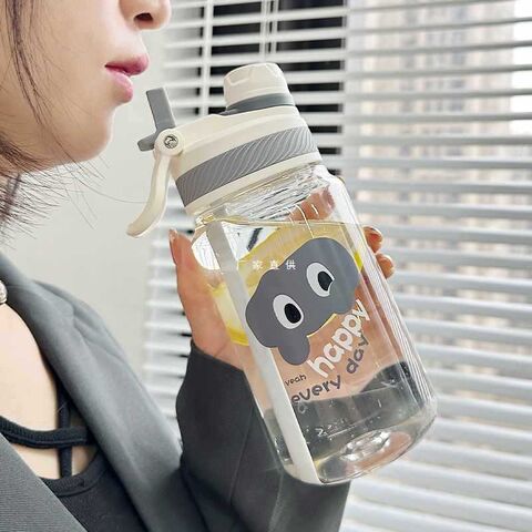 2000ml Large Capacity Sports Water Cup Fitness Water Bottle With Straw  Portable Plastic Water Bottle Cute Diy Small Accessories